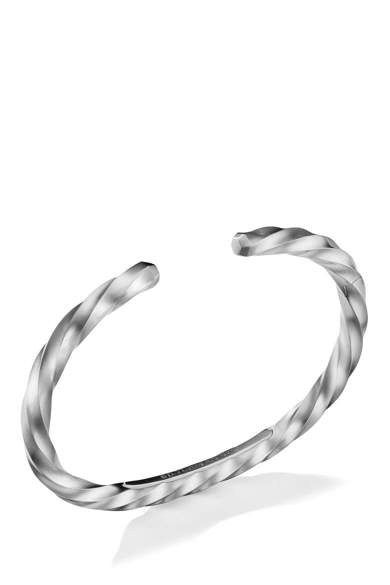 Cable Edge™ Cuff Bracelet in Recycled Sterling Silver, 5.5mm, Alternate, color, STERLING SILVER RECYCLED