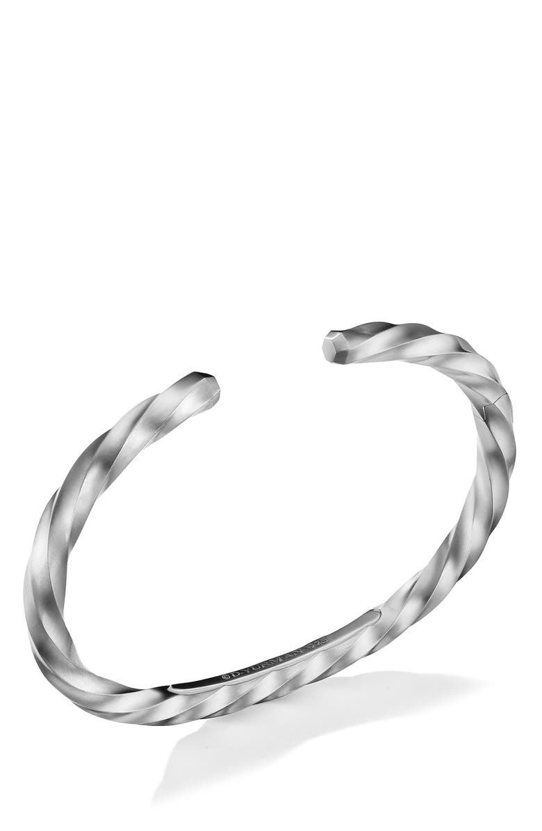 David Yurman Cable Edge<sup>™</sup> Cuff Bracelet in Recycled Sterling Silver, 5.5mm, Alternate, color, 