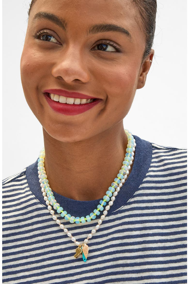 Freshwater Pearl Charm Necklace, Alternate, color, MULTI