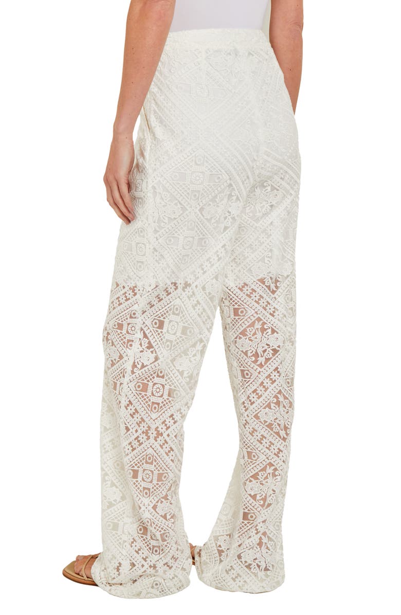 Misook Lace Straight Leg Pants, Alternate, color, White