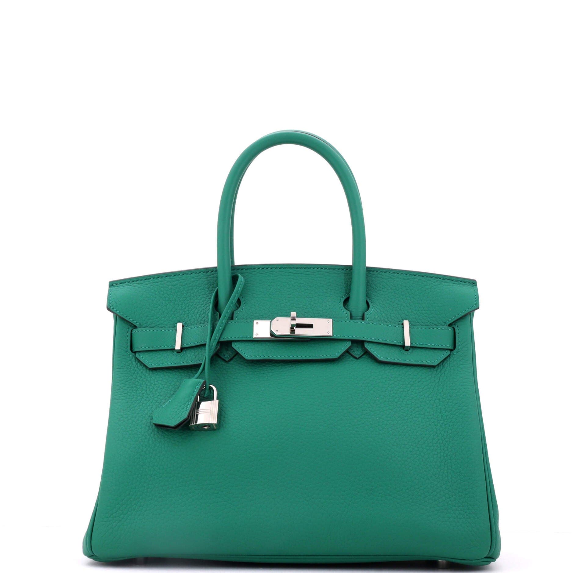 Birkin Handbag Verso Clemence with Palladium Hardware 30, Main, color, Green