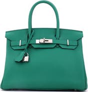 Pre-Owned Hermes Birkin Handbag Verso Clemence with Palladium Hardware 30