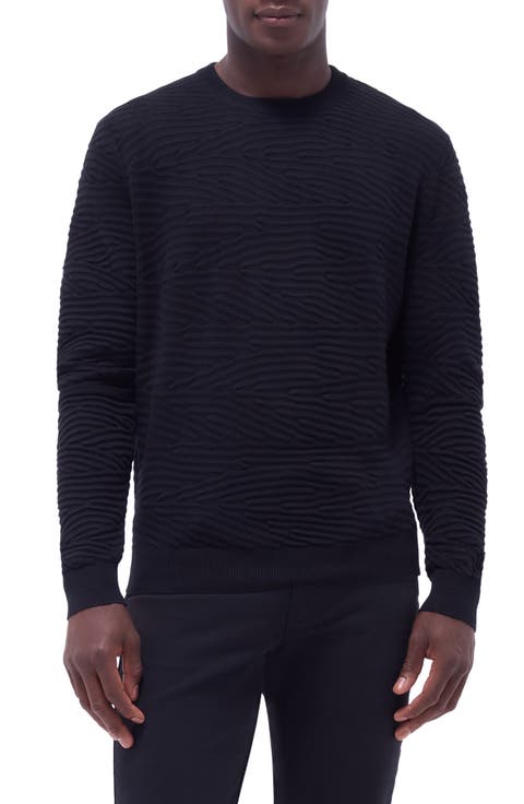 Textured Cotton, Silk & Cashmere Crewneck Sweater