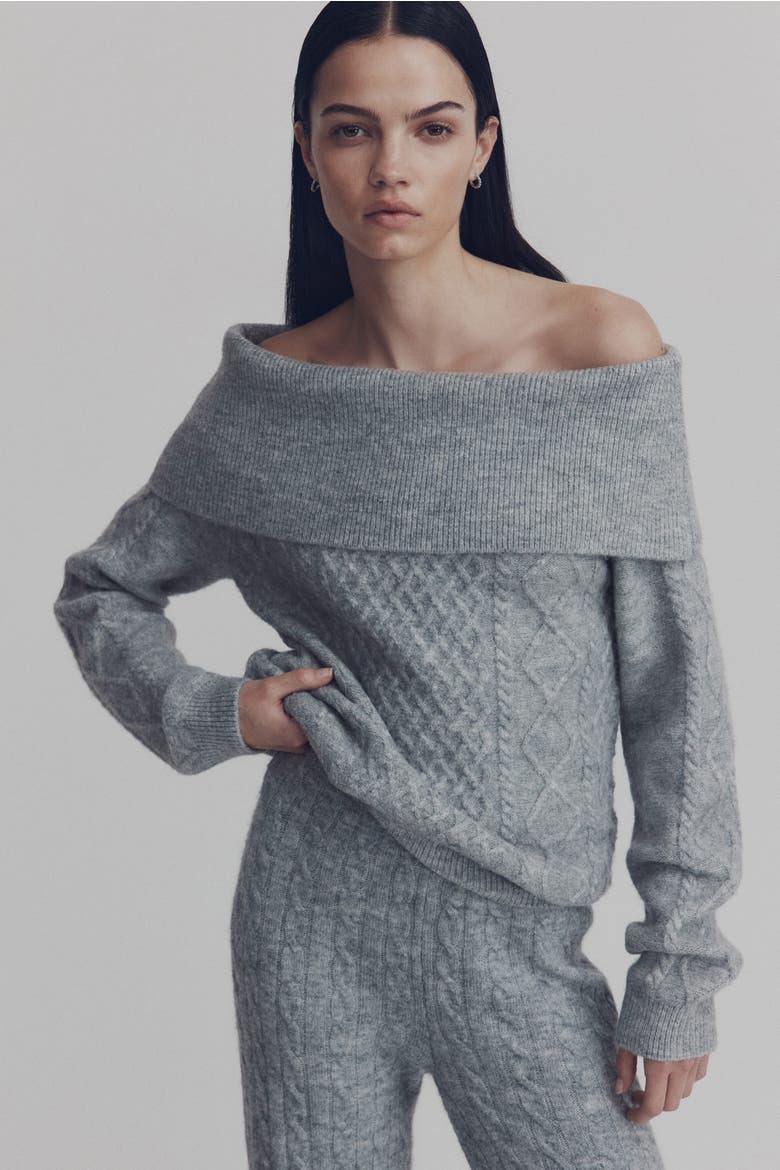 Off-the-shoulder Jumper, Alternate, color, Gray melange