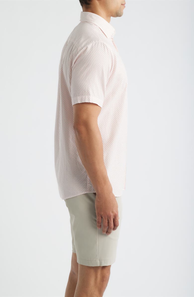 Peter Millar Tamarama Medallion Print Short Sleeve Cotton & Lyocell Button-Up Shirt, Alternate, color, Venetian Pink