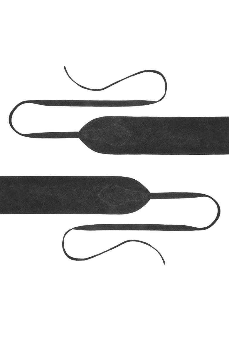 Wide Suede Belt, Alternate, color, Black