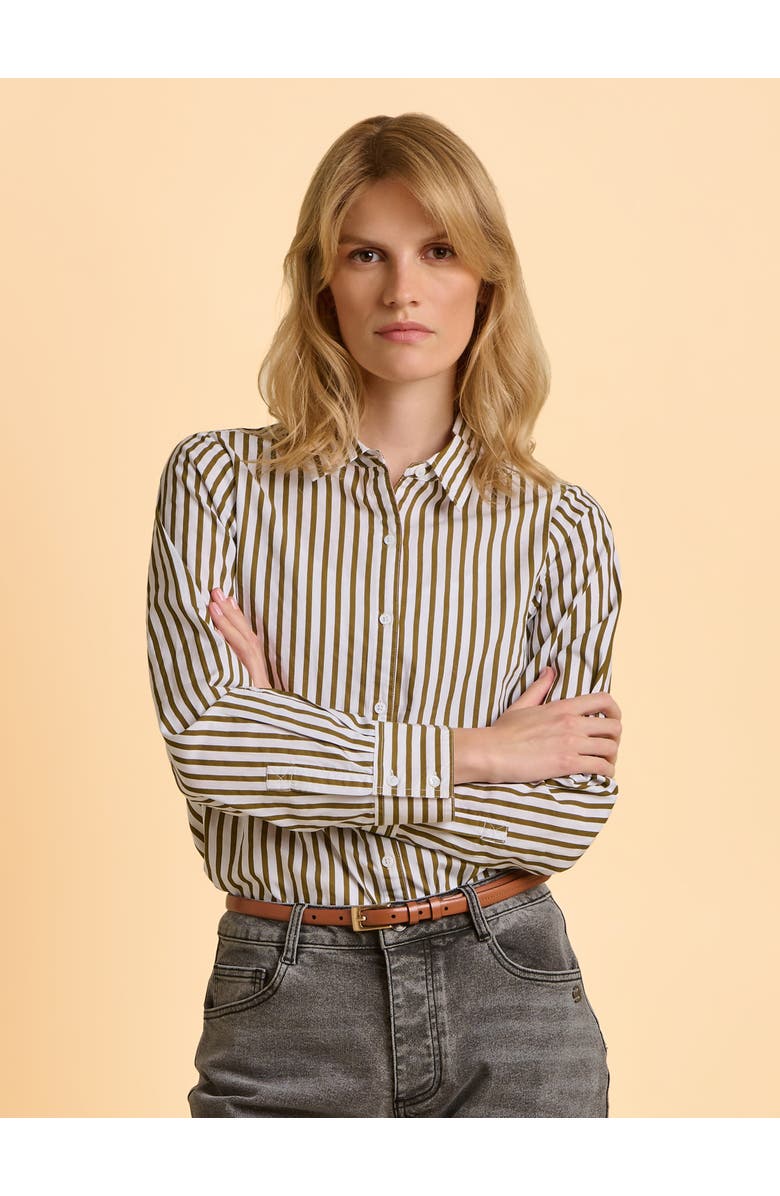 Brakeburn Vicky Long Sleeve Striped Shirt, Alternate, color, Green