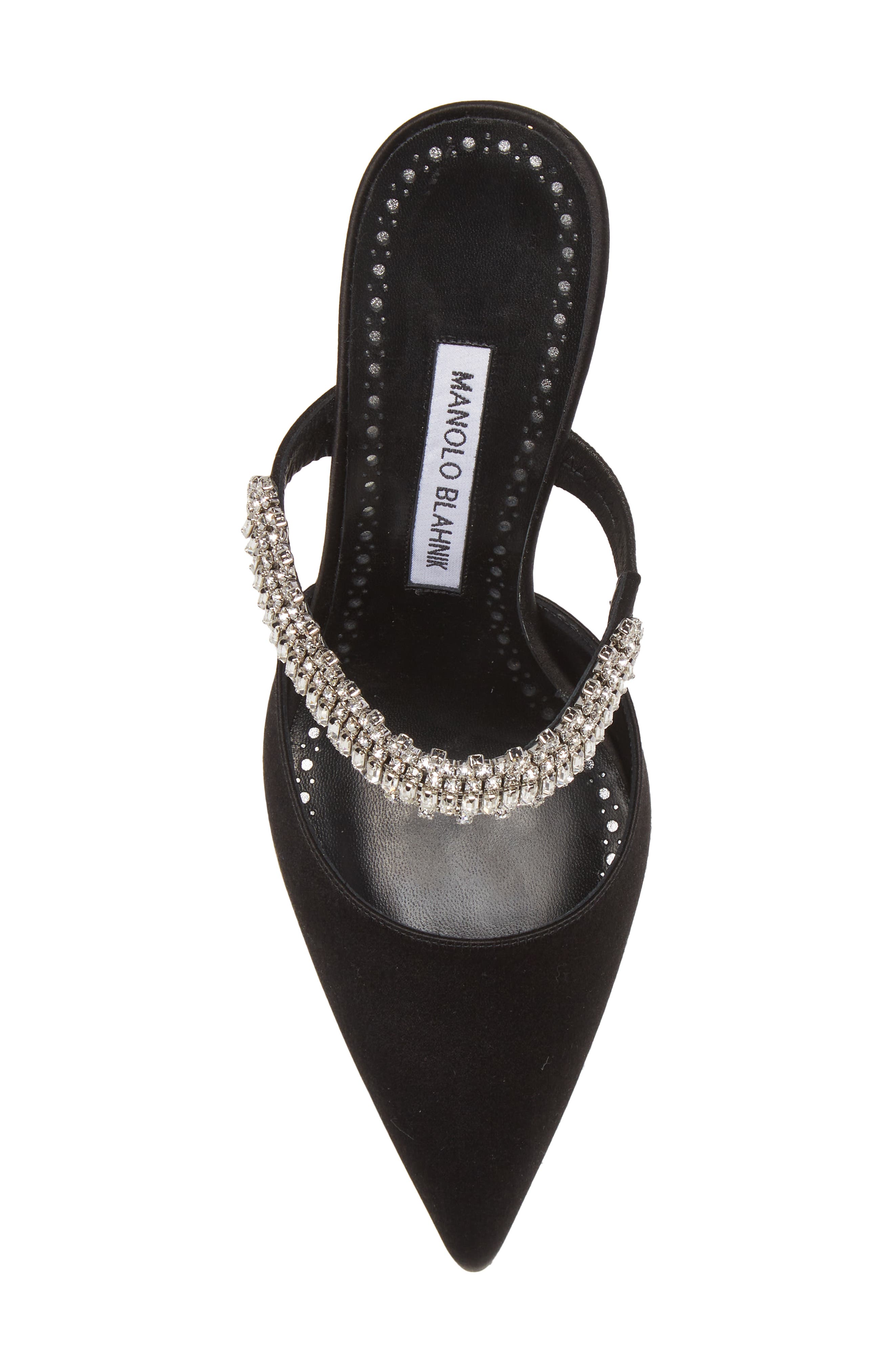 Manolo Blahnik Lutara Crystal Strap Pointed Toe Mule, Alternate, color, 