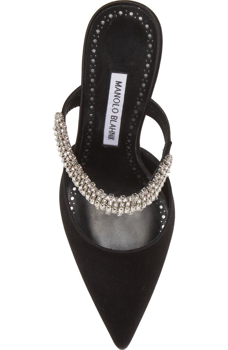 Manolo Blahnik Lutara Crystal Strap Pointed Toe Mule, Alternate, color,