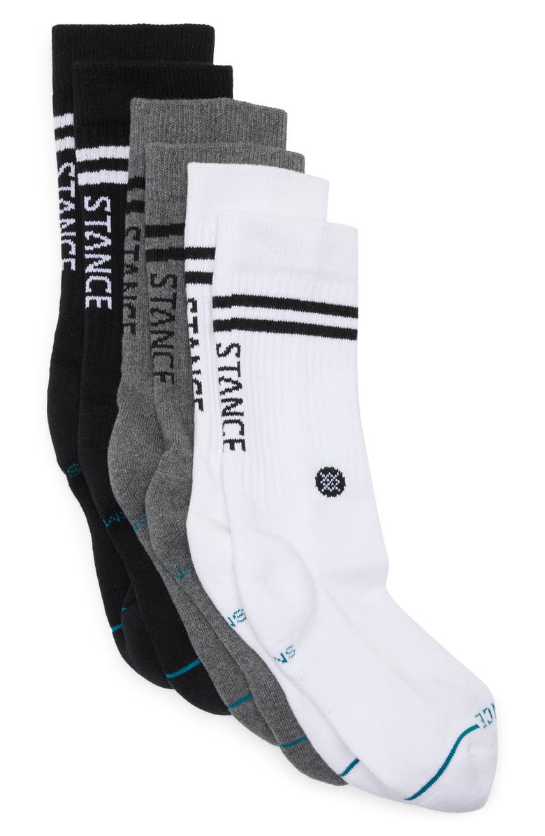 Stance Core 3-Pack Crew Socks, Main, color, Black Multi