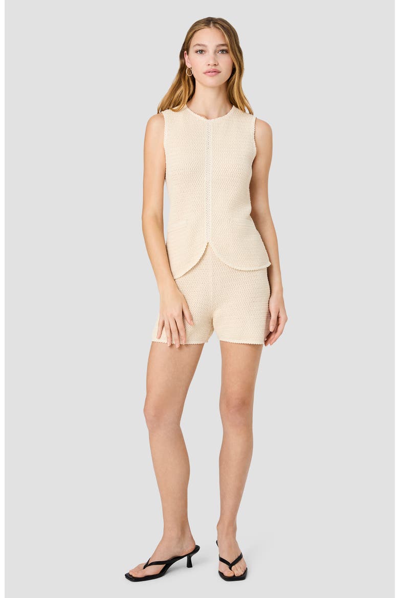 Mozart Textured Stitch Cotton Sweater Tank, Alternate, color, ECRU