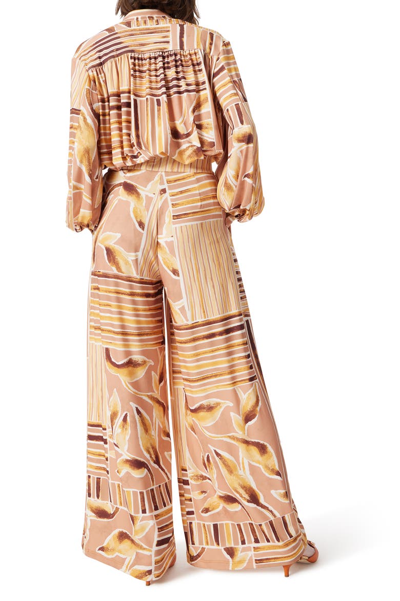 Mixed Print Long Sleeve Stretch Jersey Jumpsuit, Alternate, color, MANGO
