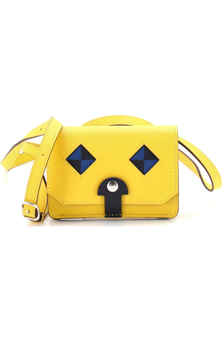 Pre-Owned Hermes Chien Card Holder with Strap Swift and Chevre Mysore, Main, color, Sun