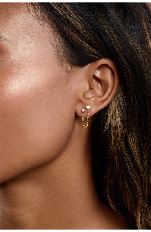 Set & Stones Josie Double Piercing Chain Drop Earrings In Gold