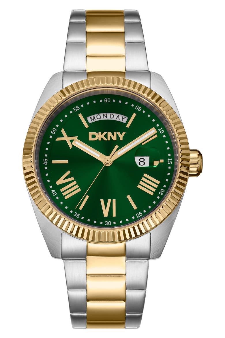 Day Date Bracelet Watch, 40mm, Main, color, DARK GREEN