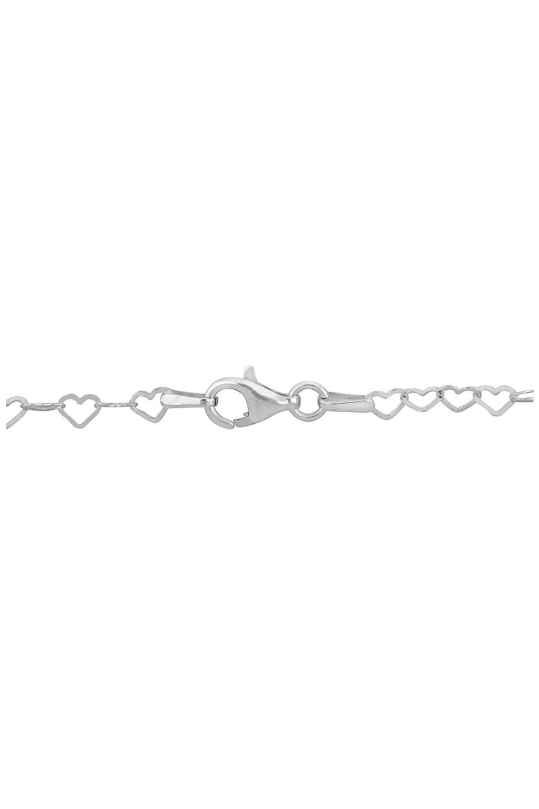 3mm Heart Link Chain Necklace & Anklet Set, Alternate, color, SILVER