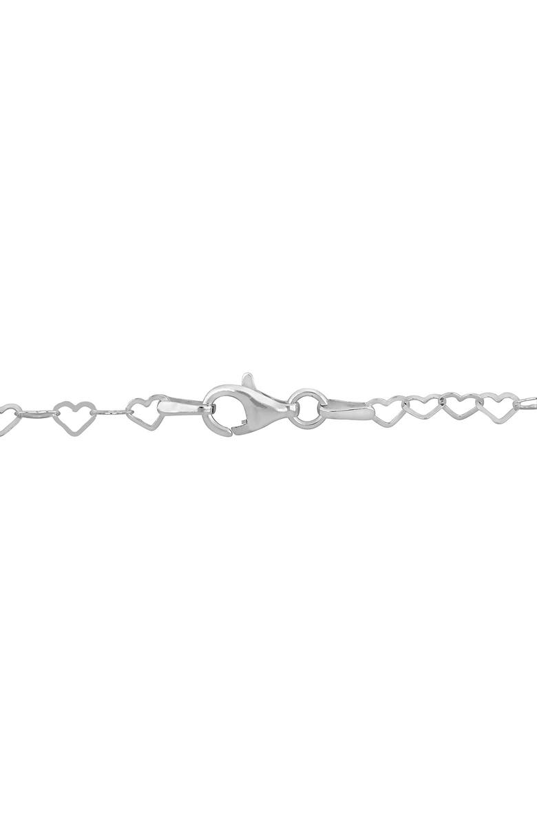 DELMAR 3mm Heart Link Chain Necklace & Anklet Set, Alternate, color, Silver