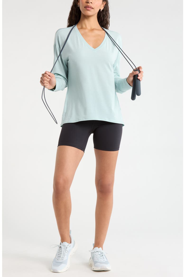 Breathe Long Sleeve T-Shirt, Alternate, color, BLUE RAINDROP