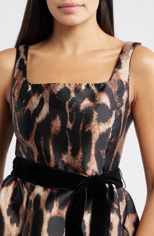 Julia Jordan Leopard Print Cocktail Minidress In Black