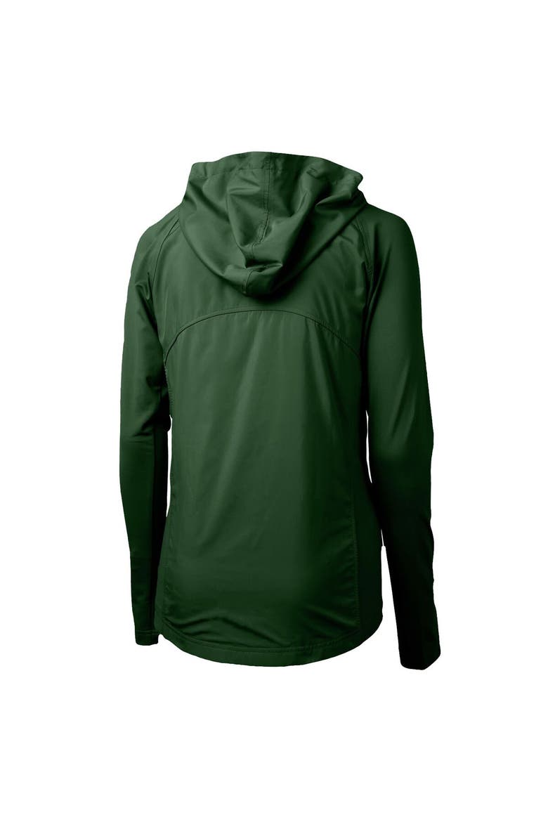 Women's Cutter & Buck Hunter Green Marshall Thundering Herd Adapt Eco Knit Full-Zip Hoodie, Alternate, color, Hunter Green