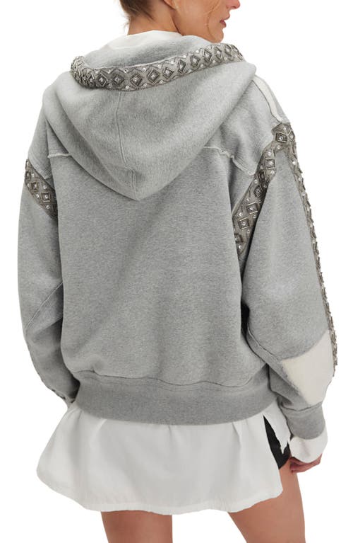 Free People Midnight Sparkle Embellished Graphic Hoodie In Gray