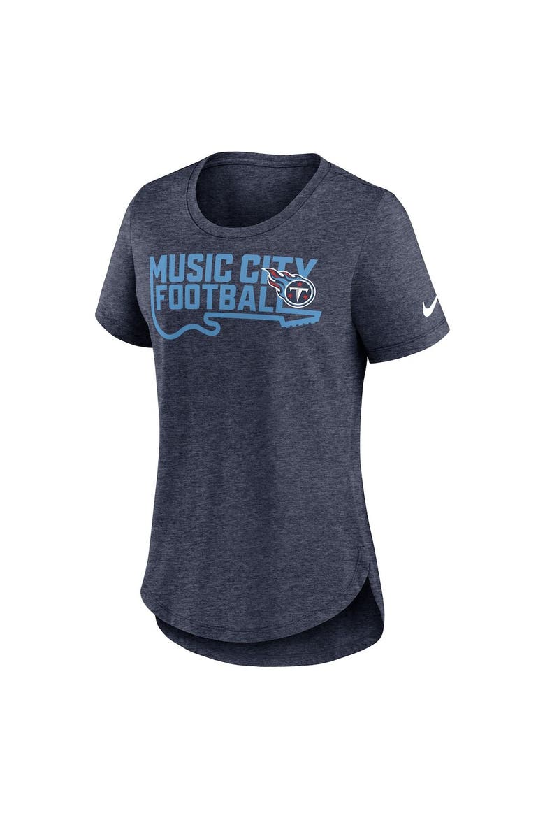 Women's Nike Heather Navy Tennessee Titans Local Fashion Tri-Blend T-Shirt, Alternate, color, Heather Navy