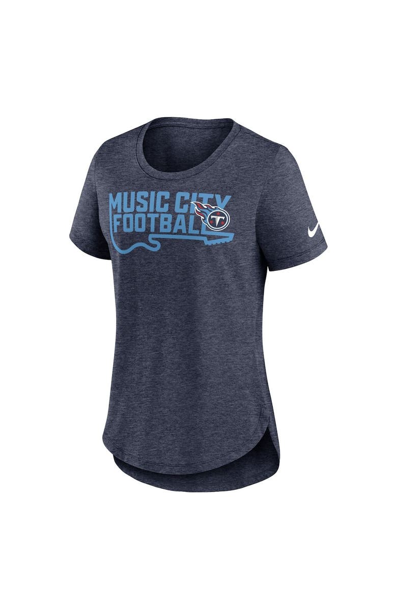 Nike Women's Nike Heather Navy Tennessee Titans Local Fashion Tri-Blend T-Shirt, Alternate, color, Heather Navy