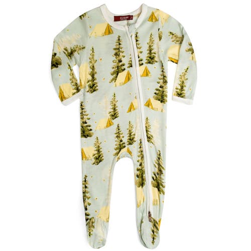 Milkbarn Zipper Footed Romper In Brown
