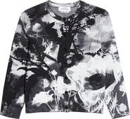 McQueen Floral Jacquard Crewneck Cardigan