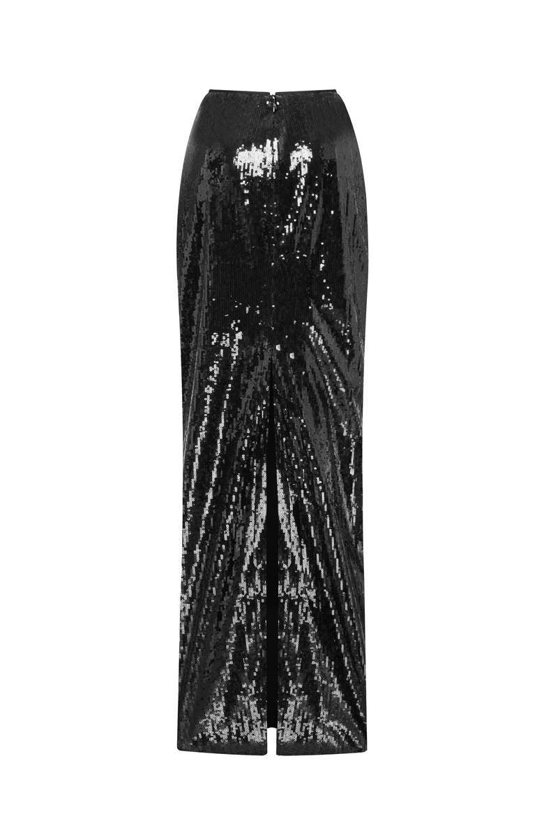 Milla Fitted High-Waist Sequin Pencil Maxi Skirt for Cocktail Events, Alternate, color, Black
