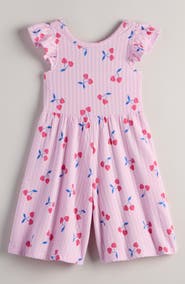 Tucker + Tate Kids' Floral Flutter Sleeve Rib Romper