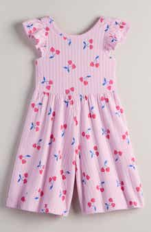 Kids' Print Flutter Sleeve Rib Romper