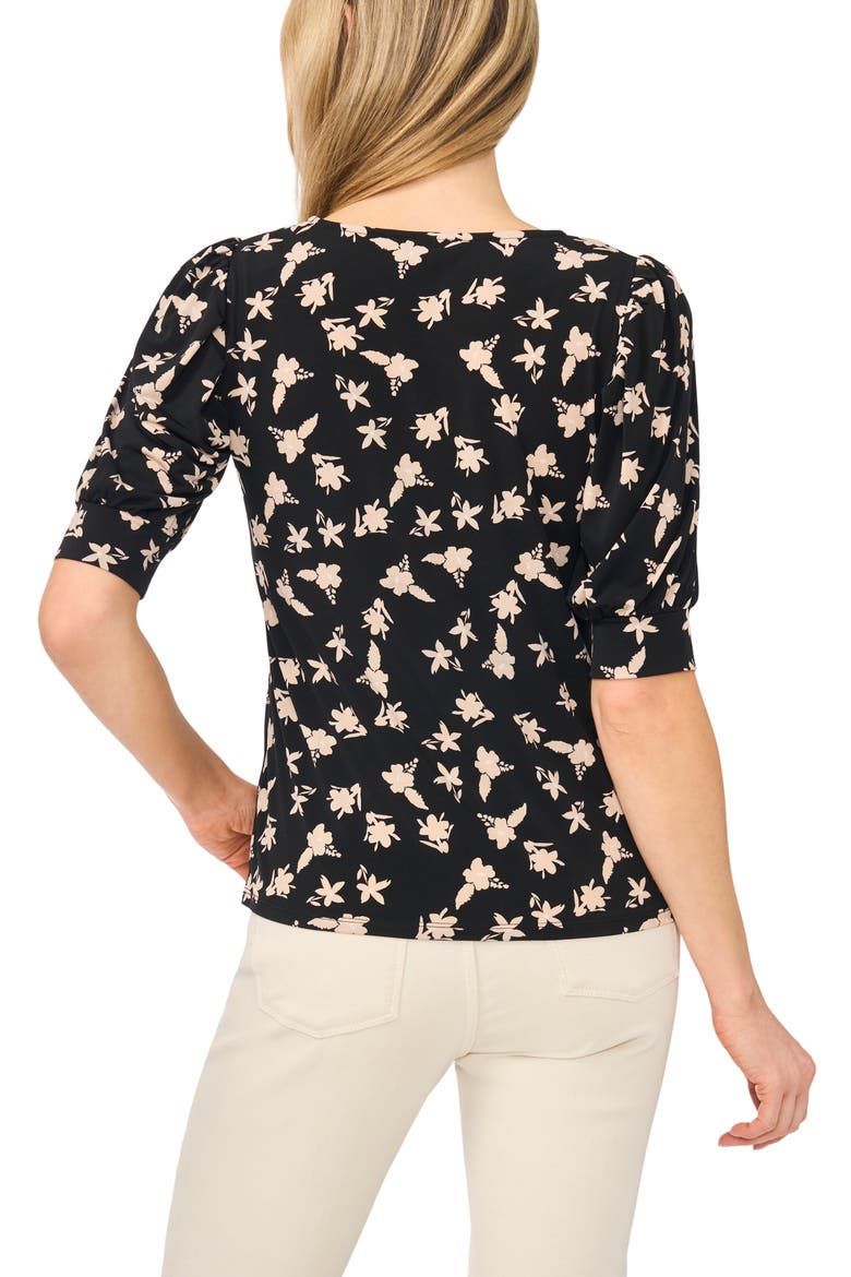 Floral Knit Top, Alternate, color, RICH BLACK