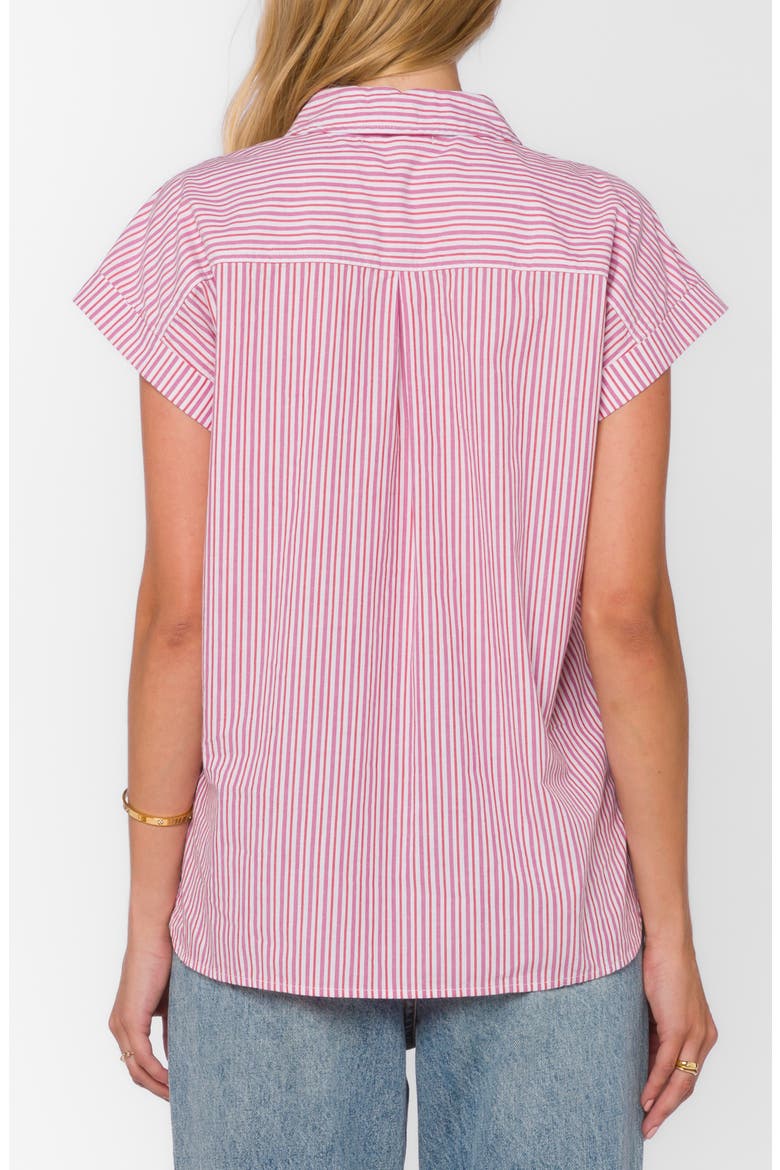 Ilene Cotton Button-Up Shirt, Alternate, color, COSMIC PINK STRIPE