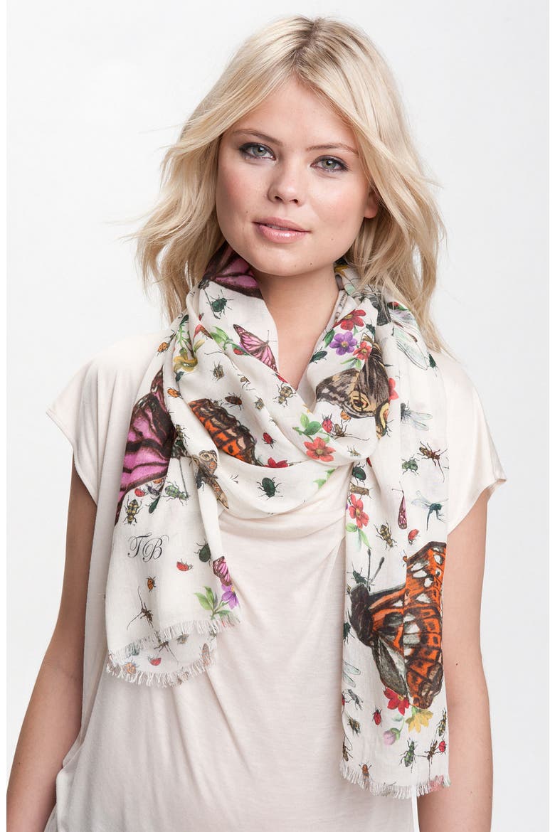 'Bug Ditsy' Long Scarf, Main, color, CREAM