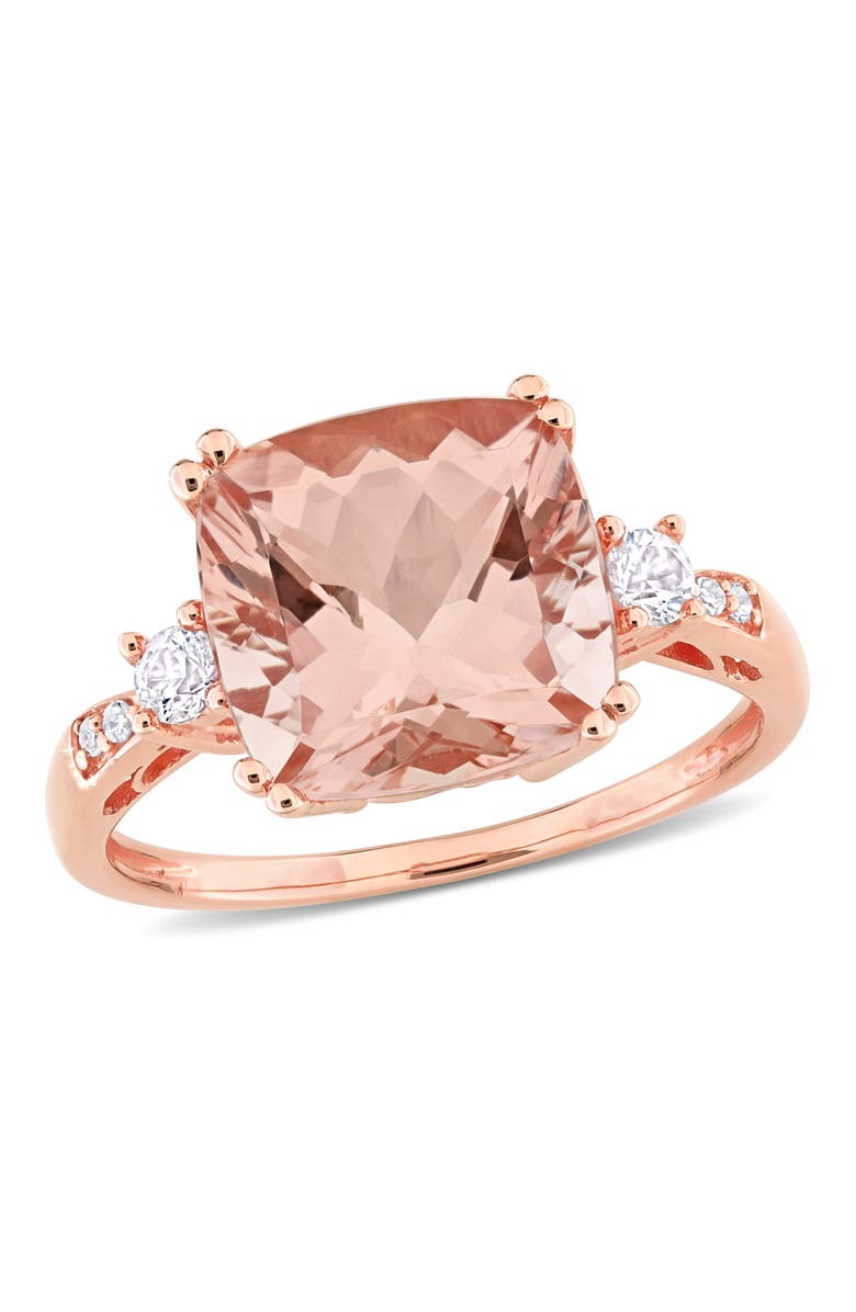 Julianna B. Gemstone and Diamond Cocktail Ring 10k, Main, color, Morganite/Rose Gold