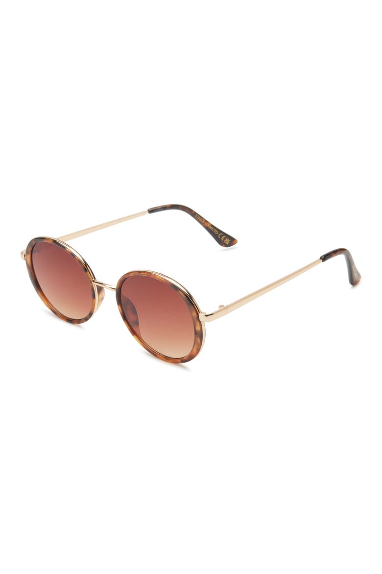50mm Gradient Round Sunglasses, Alternate, color, TORTOISE