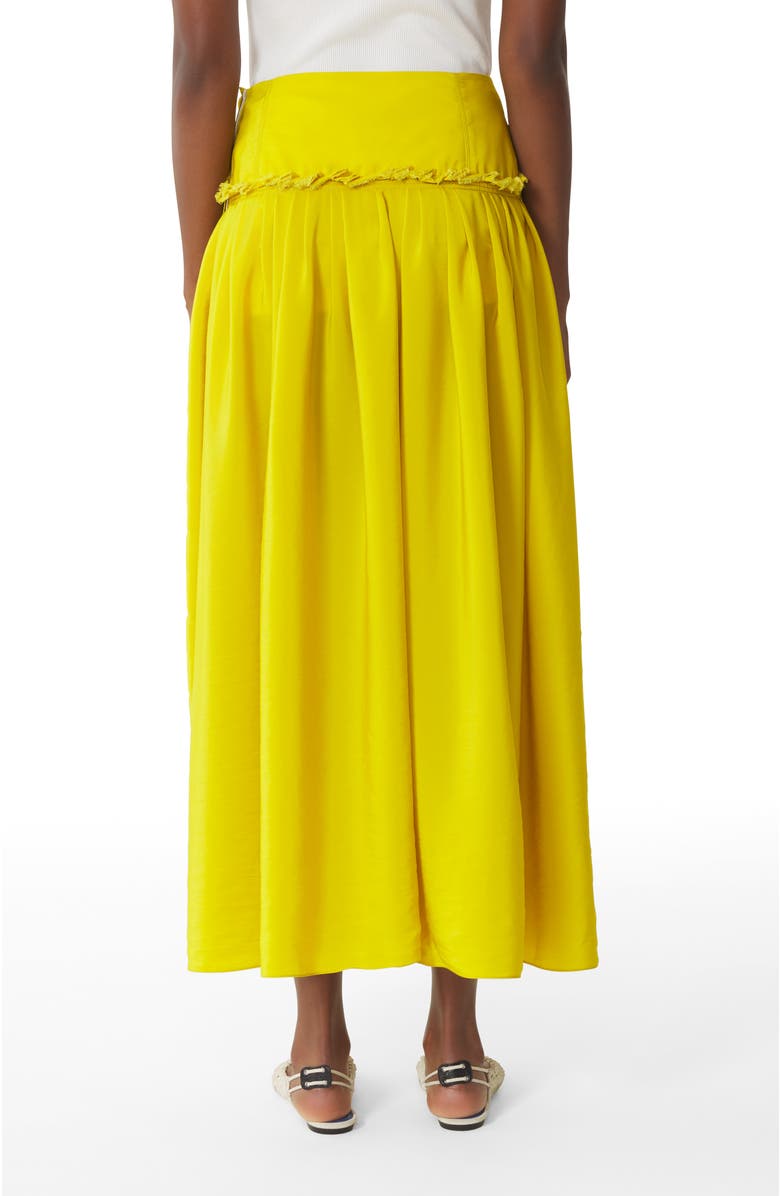 Lanvin Yellow Basque Skirt In Charmeuse, Alternate, color, Yellow