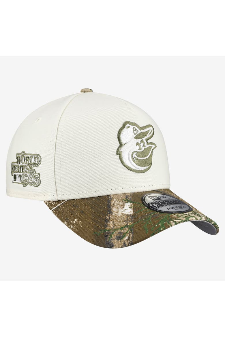 Men's New Era Cream/Realtree Camo Baltimore Orioles 9FORTY A-Frame Adjustable Hat, Main, color, Cream