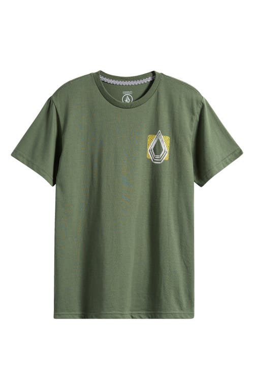 Volcom Kids' Plated Cotton Blend Graphic T-shirt In Green