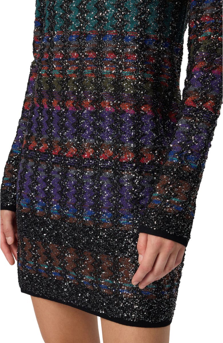 Missoni Mini Dress With Chevron And Stripe Pattern, Alternate, color, Multicoloured 2