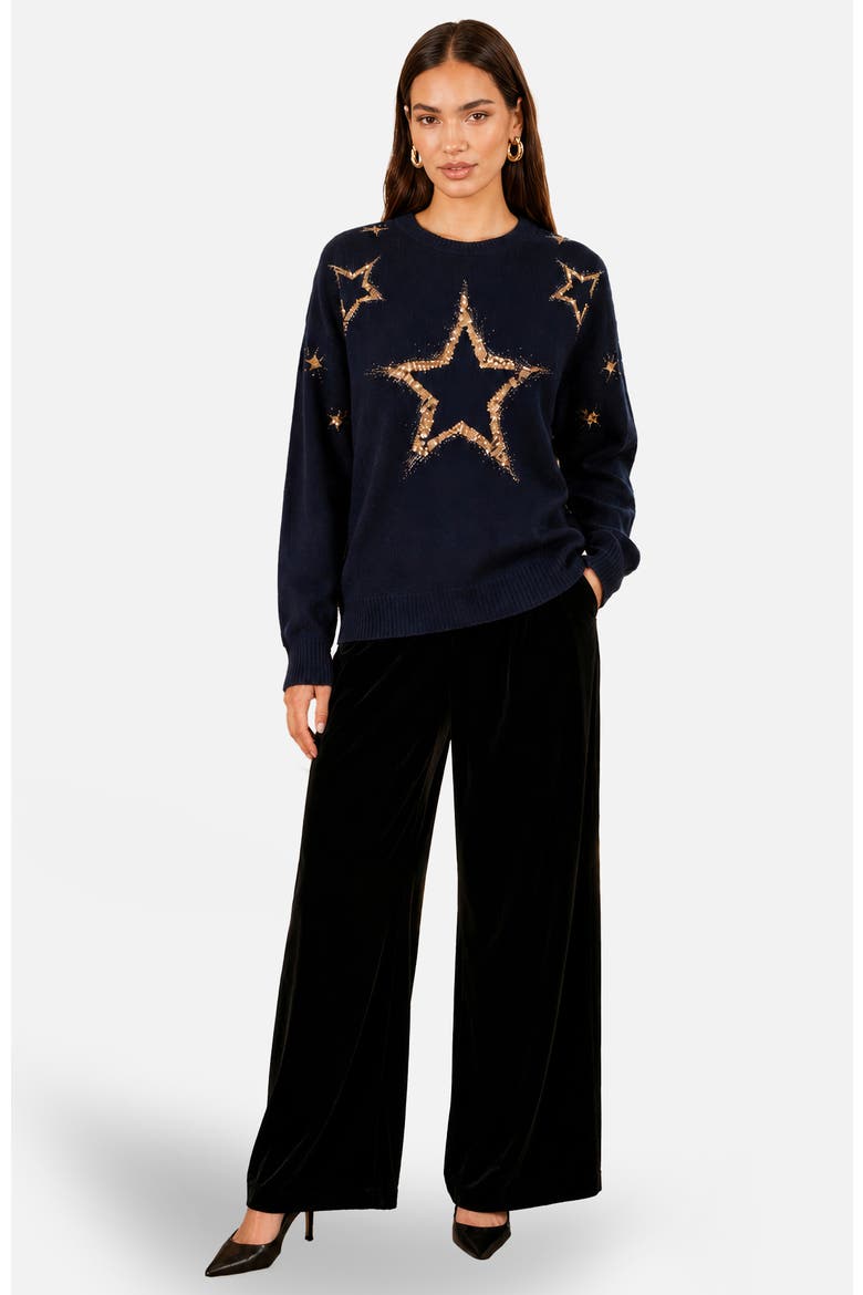 Star Sequin Relaxed Jumper, Alternate, color, Navy