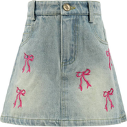 Lola + The Boys Cutie Bows Denim Skirt