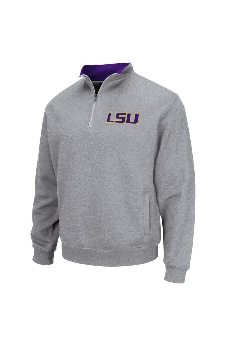 COLOSSEUM Men's Colosseum Heathered Gray LSU Tigers Tortugas Team Logo Quarter-Zip Jacket, Alternate, color, Heather Gray