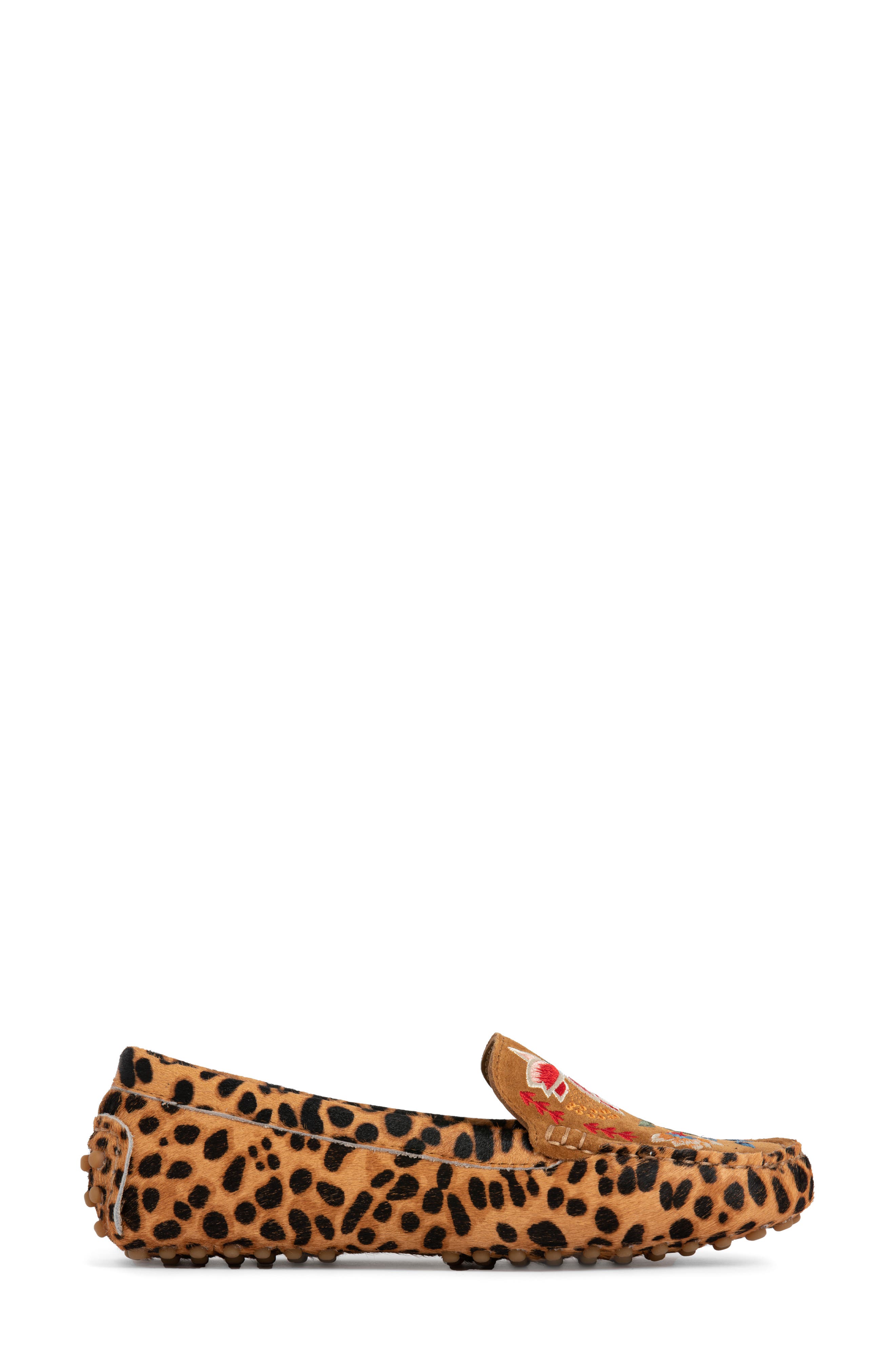 Johnny Was Taline Leopard Print Genuine Calf Hair Moccasin, Alternate, color, 