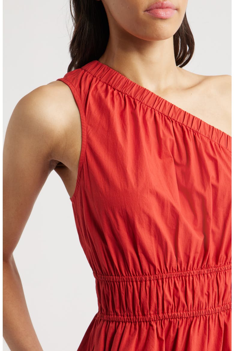 Selani One-Shoulder Cotton Poplin Dress, Alternate, color, TERRACOTTA