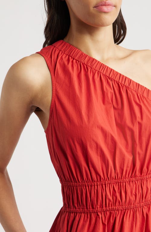 Rails Selani Asymmetric Cotton Poplin Midi Dress In Terracotta