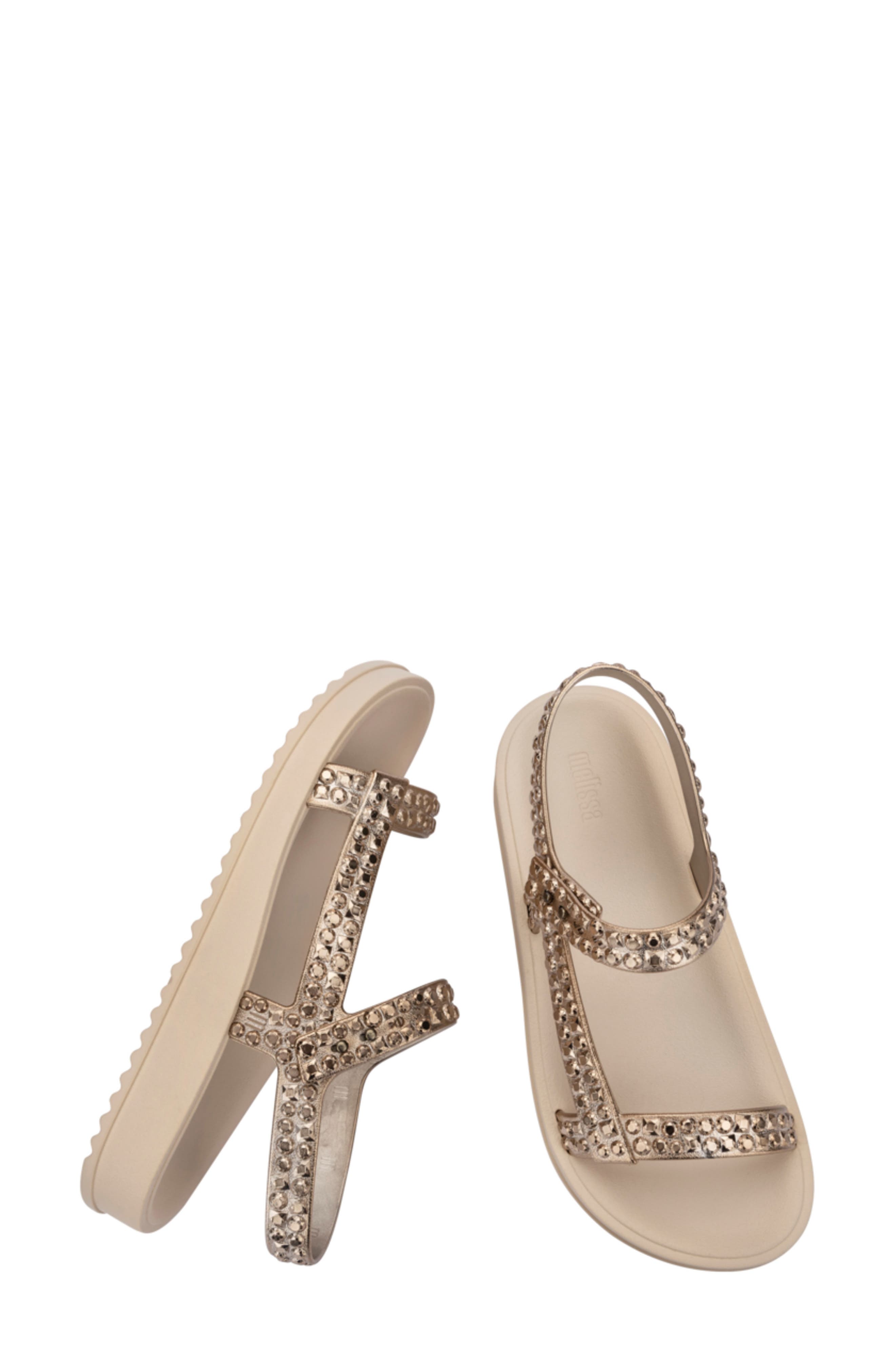 Melissa Lust Sandal, Alternate, color, Beige/ Gold