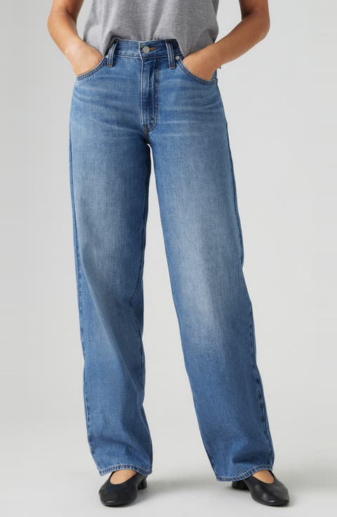 Baggy Wide Leg Cotton & Linen Dad Jeans (Heavy Check)