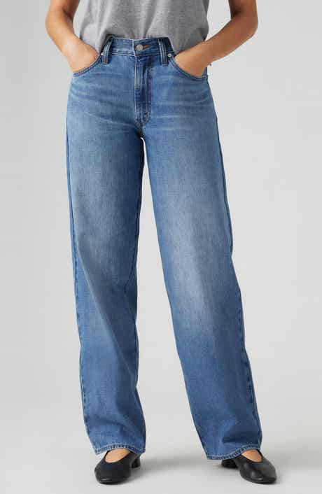 Levi's Baggy Wide Leg Cotton & Linen Dad Jeans